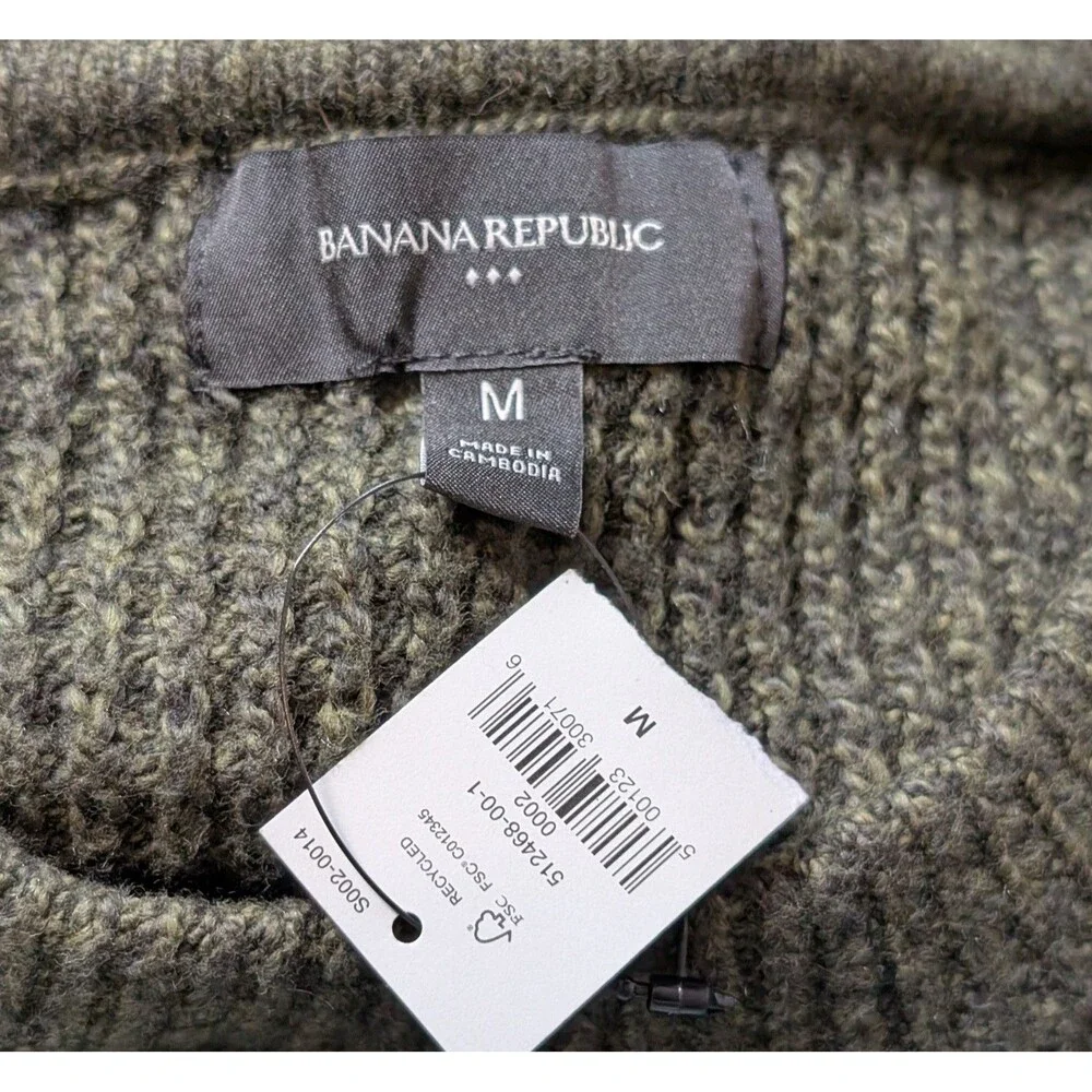 NWT Banana Republic Size M Cozy Textured Sweater Crew Neck Cotton Blend